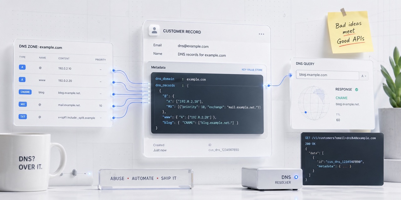 Stripe Is My DNS Provider Now: When Good APIs Meet Bad Ideas